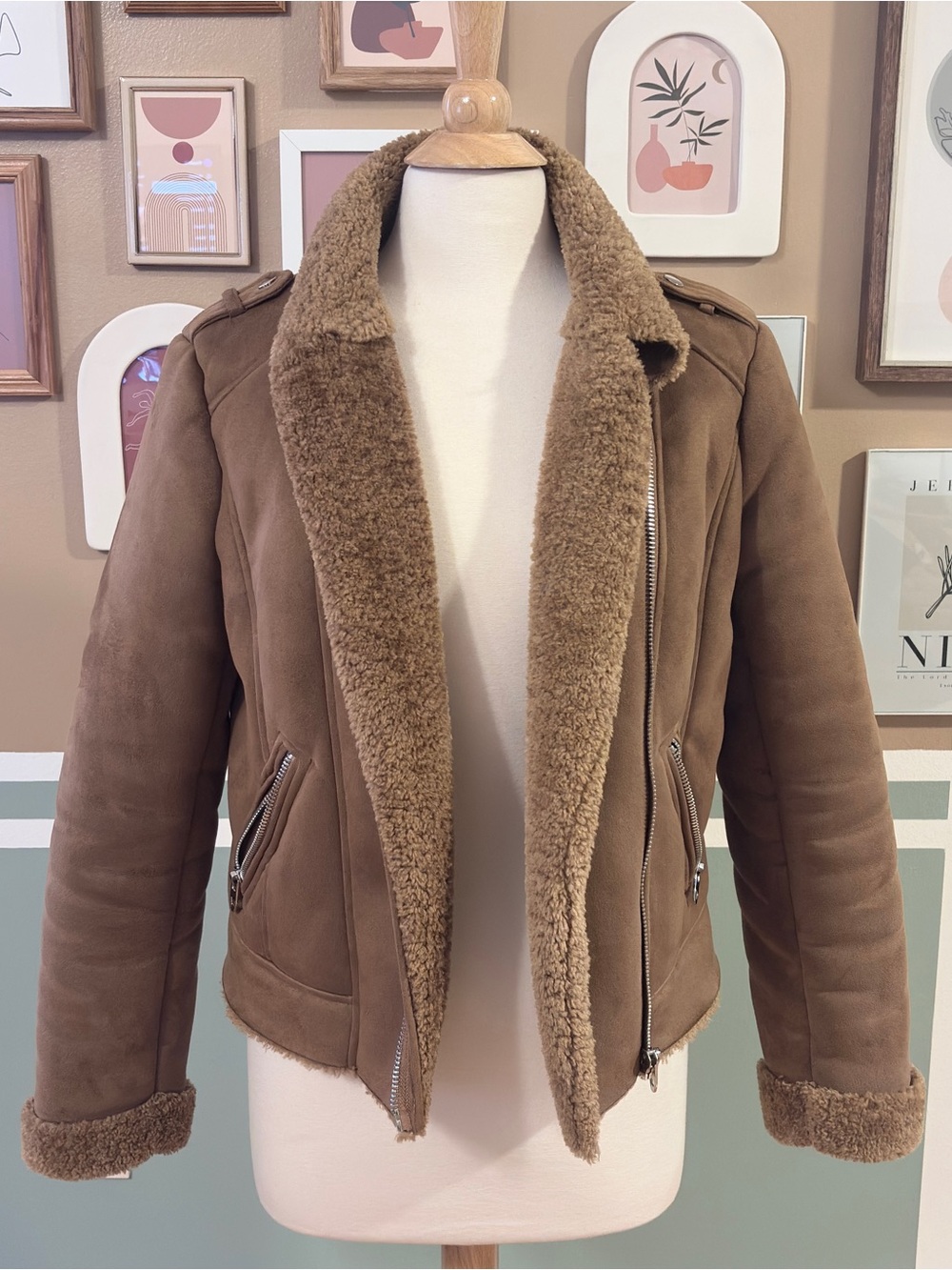 Philosophy Republic Faux-Shearling and Sherpa Lined Moto Jacket